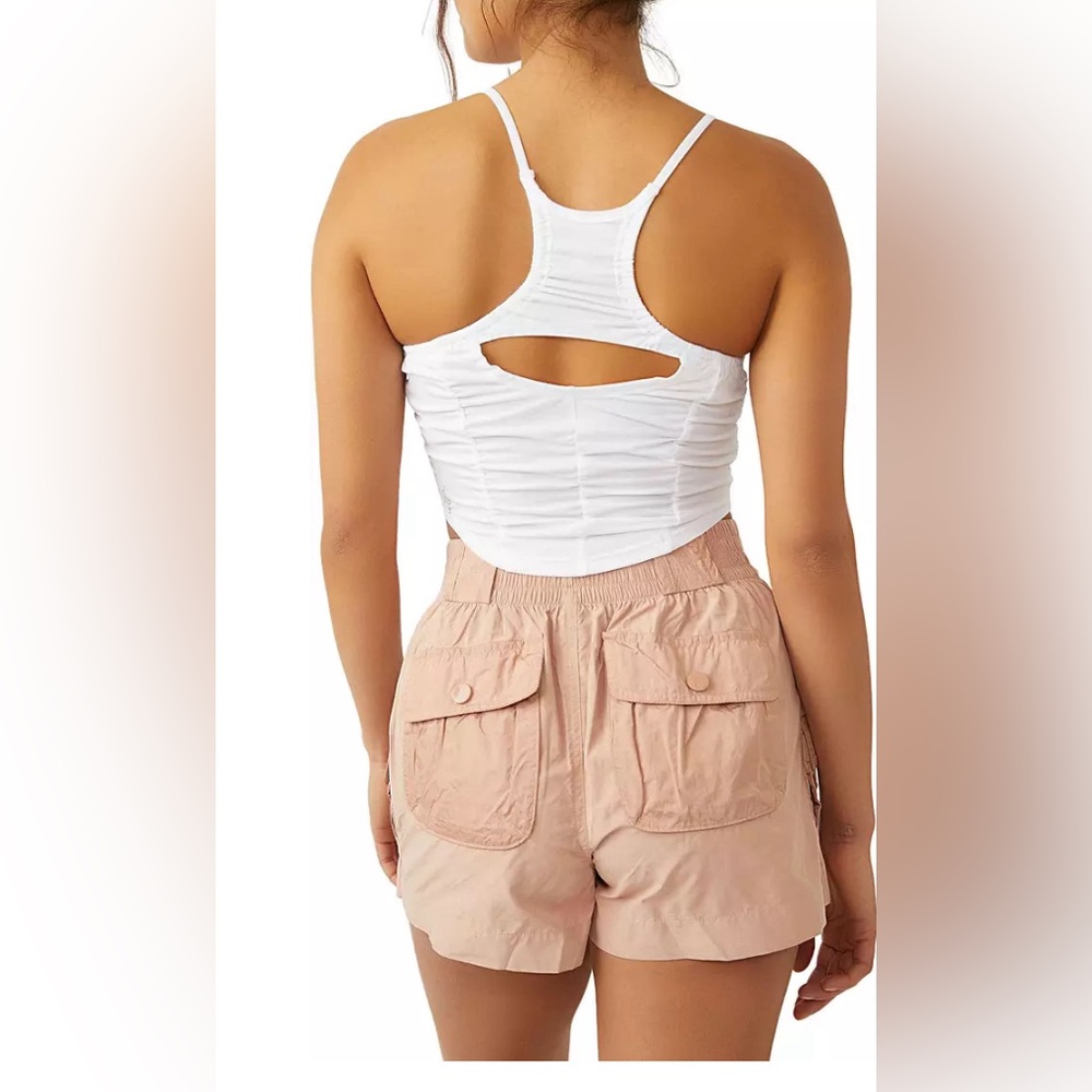 NWT Free People Intimately Shirr Enough Cutout Camisole in White